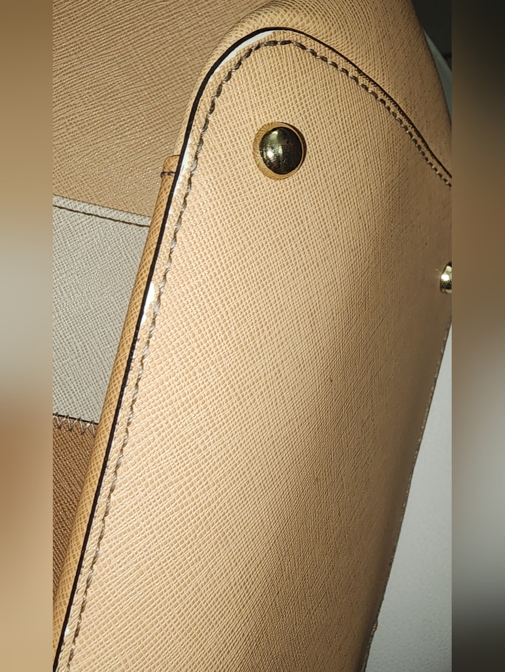 Calvin Klein Beige Patchwork Tote Bag - Picture 6 of 11